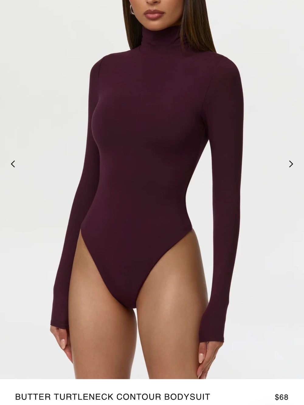 naked wardrobe Plum Turtleneck Long-Sleeve Contour Bodysuit